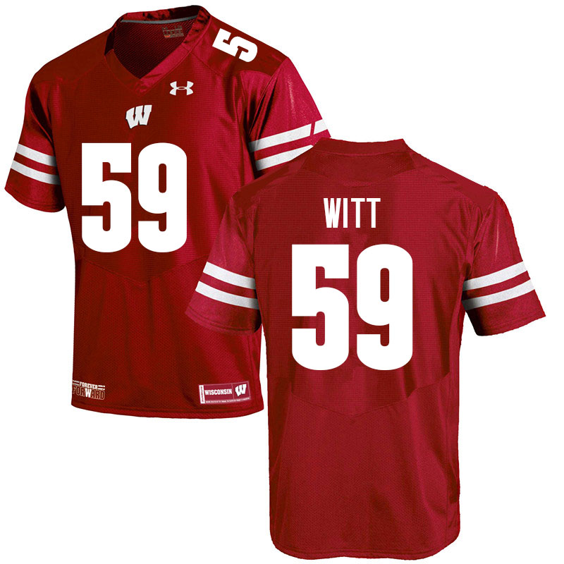 Men #59 Aaron Witt Wisconsin Badgers College Football Jerseys Sale-Red